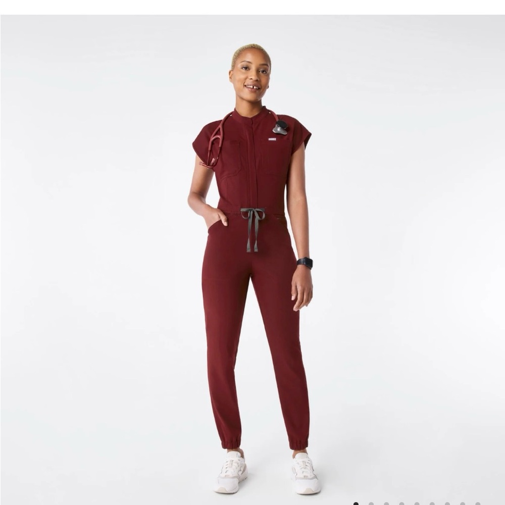 Figs Maroon Jumpsuit for Women